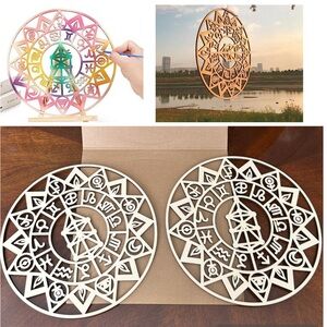 Simurg Decorative Astrology Natural Wooden Versatile Wall Art